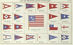 Liste over American Yacht Club Flags, fra Lloyds Register of Shipping, 1881 av English School