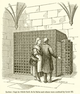Loches: Bur i hvilket kort. de la Balue og andre ble innesperret av Louis XI av English School