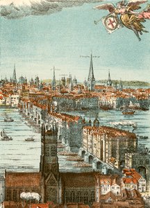 London Bridge (farget gravering) av English School