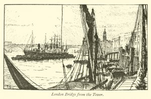 London Bridge fra Tower av English School