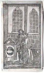 London Stone, Cannon Street, ca. 1700 (tresnitt) av English School