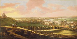 London fra Greenwich Hill, ca. 1680 av English School