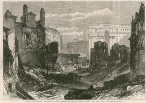 London-forbedringer: Demolitions in the Poultry for den nye gaten som fører fra Thames Embankment av English School