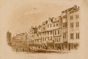 Long Lane, West Smithfield, 1840 (wc på papir) av English School