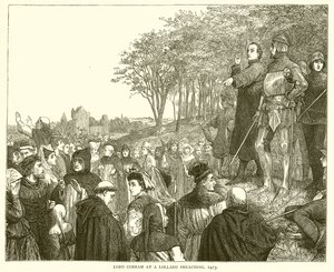 Lord Cobham ved en Lollard Preaching, 1413 av English School