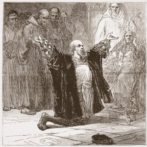 Lord Cobham før biskopene, illustrasjon fra The History of Protestantism av James Aitken Wylie (1808-1890), pub. 1878 av English School