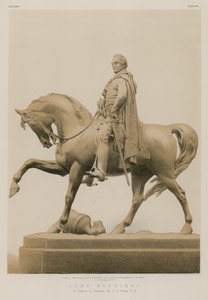 Lord Hardinge, en statue i bronse av JH Foley, RA (kromolitho) av English School