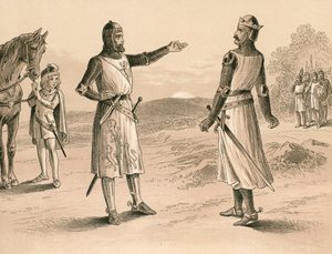 Lord Pembroke og Bruce før slaget ved Methven av English School