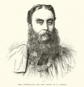 Lord Powerscourt, den nye ridderen av St. Patrick (gravering) av English School