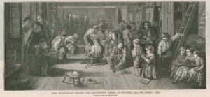Lord Shaftesbury besøker Westminster School of Industry, Old Pye Street, London, 1846 av English School