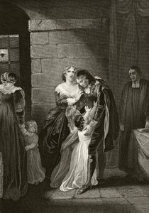 Lord William Russell tar farvel med familien sin før henrettelsen 21. juli 1683, fra «The National and Domestic History of England» av William Hickman Smith Aubrey (1858–1916), utgitt i London, ca. 1890 (lito) av English School