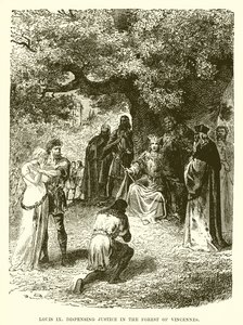 Louis IX utdeler rettferdighet i Vincennes-skogen