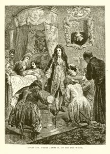 Ludvig XIV besøker Jakob II. på dødsleiet hans av English School