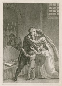 Louis XVI av Frankrike tok avskjed med familien sin, 1793 av English School
