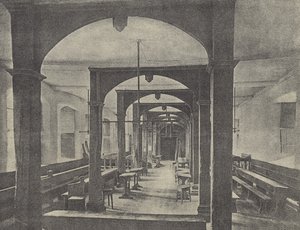 Nedre skole (gravyr) av English School