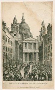 Ludgate Hill. Queens Procession til St Pauls, 29. november 1820 av English School