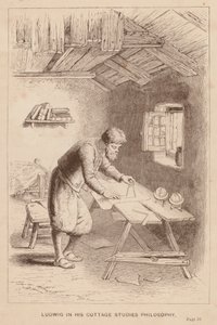 Ludwig studiert Philosophie in seiner Hütte von English School