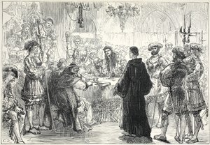 Luther før dietten i Worms, illustrasjon fra The History of Protestantism av James Aitken Wylie (1808-1890), pub. 1878 av English School