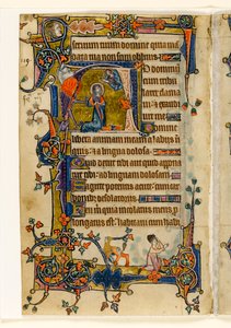 MS 1-2005, fol. 182v: David Praying, historisk initial fra Macclesfield Psalter, Use of Sarum, East Anglia, ca. 1330 av English School