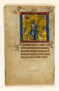 MS 1-2005, fol. 8v: Christ in Judgement, miniatyr fra Macclesfield Psalter, Use of Sarum, East Anglia, ca. 1330 av English School