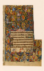 MS 1-2005, fol. 9r: The Tree of Jesse and the Beatus innledende grense med musiker og grotesk kamp, fra Macclesfield Psalter, Use of Sarum, East Anglia, ca. 1330 av English School