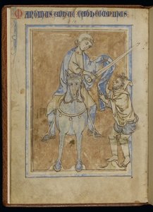 MS 370, St. Martin og tiggeren, fra et opplyst manuskript (penn og blekk og tempera på vellum) av English School