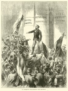M Gambetta proklamerte republikken, september 1870 av English School