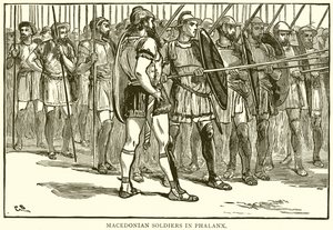 Makedonske soldater i Phalanx av English School
