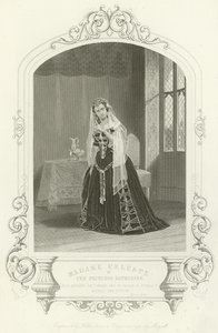 Madame Celeste som prinsesse Katherine i Henry V, Act V, Scene II av English School