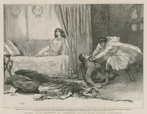 Madame Sarah Bernhardt som Cleopatra ved Royal English Opera House av English School