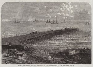 Madras Pier, on Screw-Piles, oppfinnelsen av Alexander Mitchell, CE (gravering) av English School