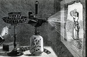 Magic Lantern projiserer en morsscene av English School