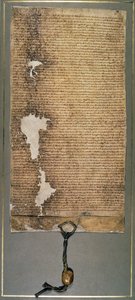 Magna Carta, den endelige versjonen utgitt i 1225 av Henry III av English School