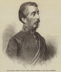 Generalmajor Edward Charles Frome, generalinspektør for Royal Engineers (gravering) av English School