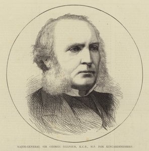 Generalmajor Sir George Balfour, KCB, MP for Kincardineshire (gravering) av English School