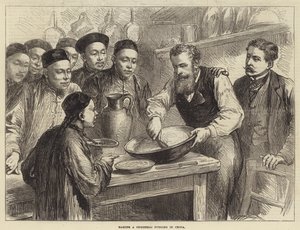 Lage en julepudding i Kina (gravering) av English School