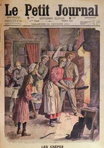 Å lage pannekaker, illustrasjon fra Le Petit Journal, 26. februar 1911