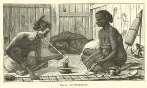 malaysiske opium-røykere av English School