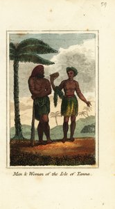 Mann og kvinne på Isle of Tanna, Vanuatu av English School
