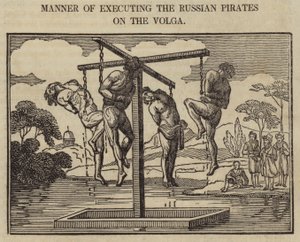 Måte å henrette de russiske piratene på Volga (gravering) av English School