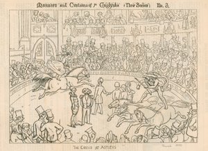 Manerer og skikker til engelskmennene: The Circus at Astleys (Astleys Amphitheatre), London av English School