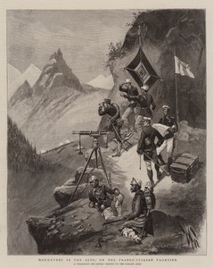 Manøvrer i Alpene, på den fransk-italienske grensen (gravering) av English School