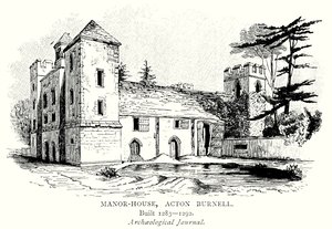 Herregården, Acton Burnell (gravering) av English School