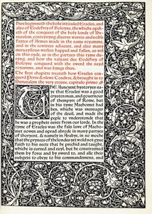 Manuskript med historisk initial "G" og full sidekant, 1893 av English School