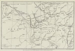 Kart over Afghanistan og de tilstøtende territoriene i russisk Turkestan, Persia og India av English School