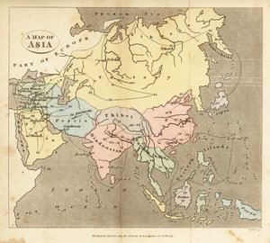 Kart over Asia, tidlig på 1800-tallet av English School