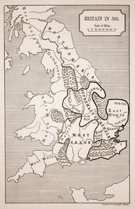 Kart over Storbritannia i 593, trykt av Stanfords Geographical Establishment