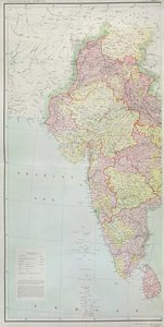 Kart over India, publisert under ledelse av oberst H.R. Thuillier, R.E., Surveyor General of India, 1877