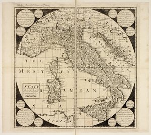 Kart over Italia, ca. 1730 (gravering) av English School