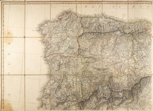 Kart over Spania sies å ha blitt brukt av hertugen av Wellington av English School